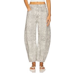 We The Free Snake Print Barrel Jeans